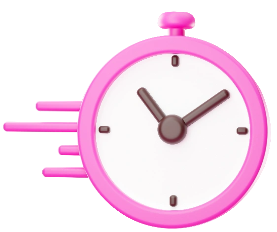 Decorative clock icon element for timing and speed concept